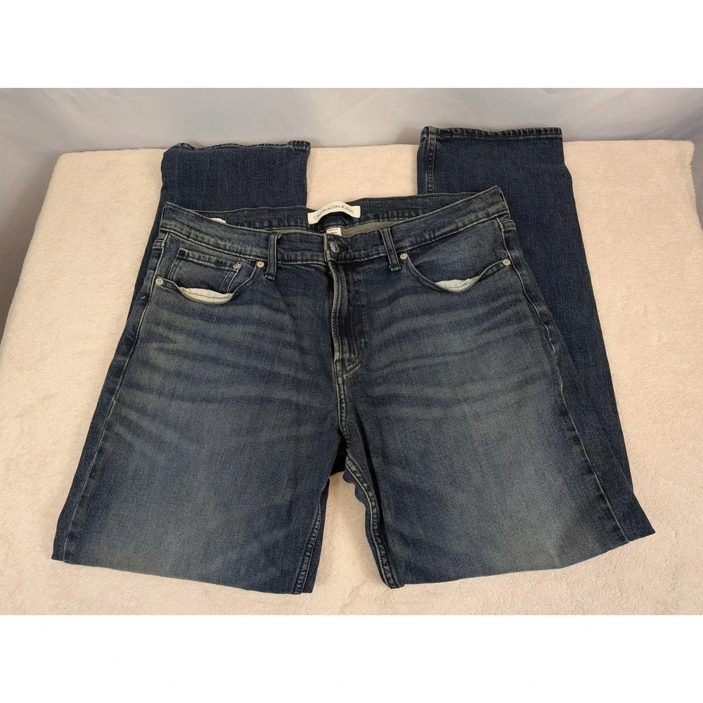 Calvin Klein Jeans Men's‎ Dark Wash Straight Leg Denim Jeans Size 36x32